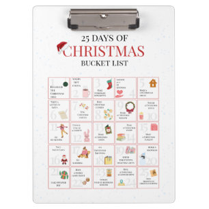 25 Days of Christmas Bucket List Art Clipboard