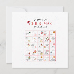 25 Days of Christmas Bucket List Art Holiday Card