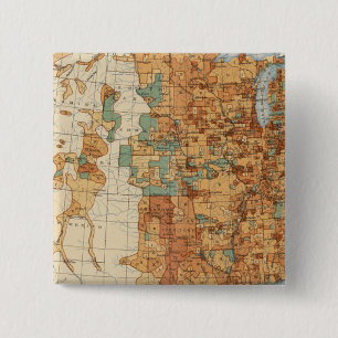 25 Density of increase of population, US, 18901900 15 Cm Square Badge