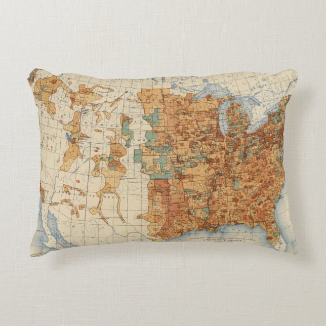 25 Density of increase of population, US, 18901900 Decorative Cushion (Front)