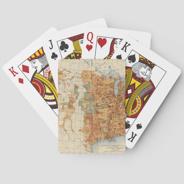 25 Density of increase of population, US, 18901900 Playing Cards (Back)