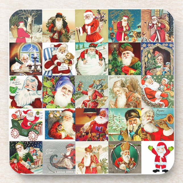 25 Different Santas Version 4 Coaster (Front)
