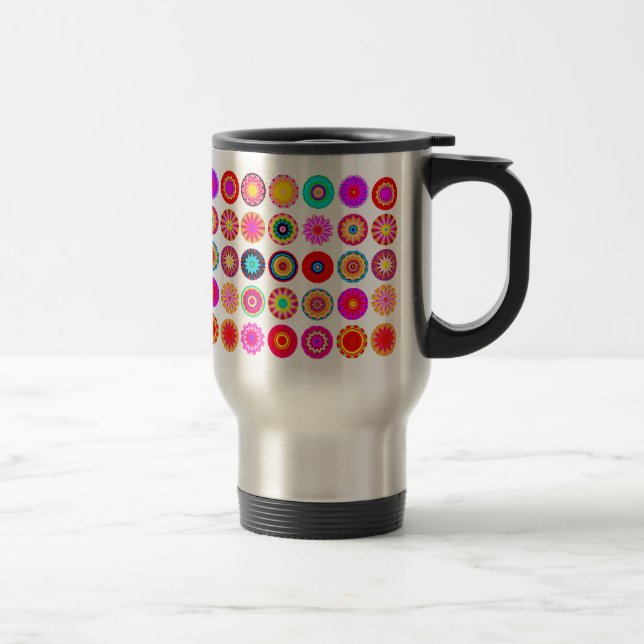 25 fractal Mandalas - Customised Travel Mug (Right)