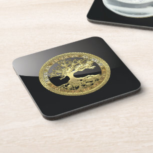 [25] Golden Celtic Tree of Life Coaster