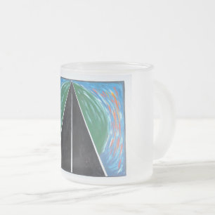 25/ Green light Frosted Glass Coffee Mug