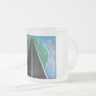 25/ Green light Frosted Glass Coffee Mug