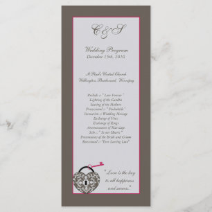 25 Heart Lock Wedding Programs Programme