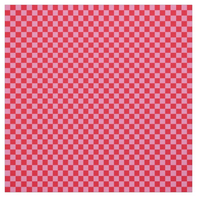 .25 Inch Checks Pink and Red Chequerboard Fabric (Swatch)