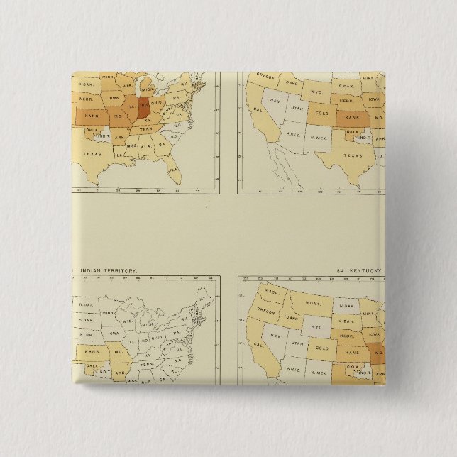 25 Interstate migration 1890 INLA 15 Cm Square Badge (Front)