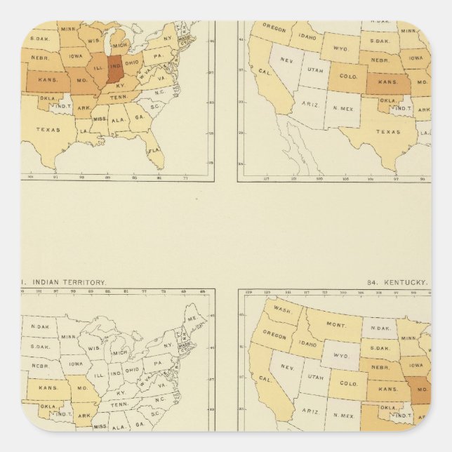 25 Interstate migration 1890 INLA Square Sticker (Front)