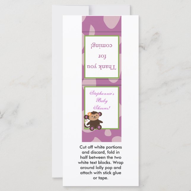 25 Lollipop Topper Jacana PurpleAnimals (Front)