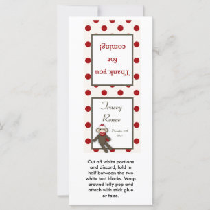 25 Lollipop Topper Red Sock Monkey