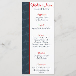 25 Menu Cards Aeroplane Flight  Blue/Red Flying Bo