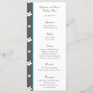 25 Menu Cards Blue Tea Arizona Flowers