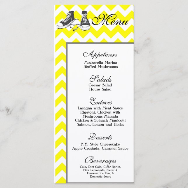 25 Menu Cards Chevron Stripe Zig Zag Print Fabric (Front)