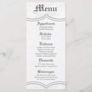 25 Menu Cards Country White Lace Print Fabric Patt