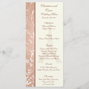 25 Menu Cards Floral Spiral in Paris