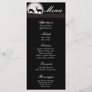 25 Menu Cards Hunters Moon Deer Buck Doe