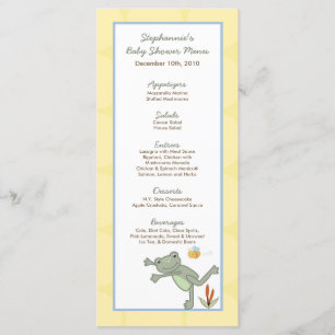 25 Menu Cards Leap Frog Turtle Bee Dragonfly Pond