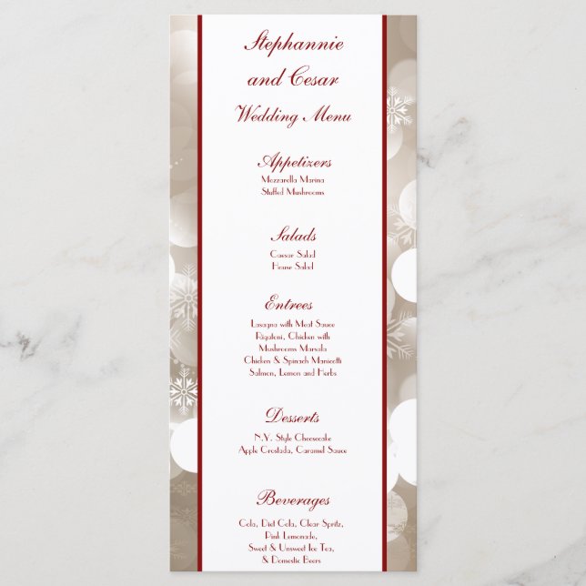 25 Menu Cards Love Winter Blur (Front)