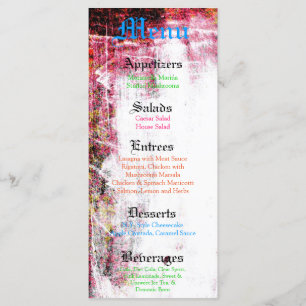 25 Menu Cards Neon Grunge Scratch Colour Hot Pink