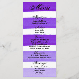 25 Menu Cards Ombre Stripe Purple Line Fade Water