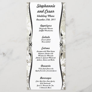 25 Menu Cards Silver Christmas Blur