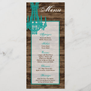 25 Menu Cards Western Rustic Country Chandelier