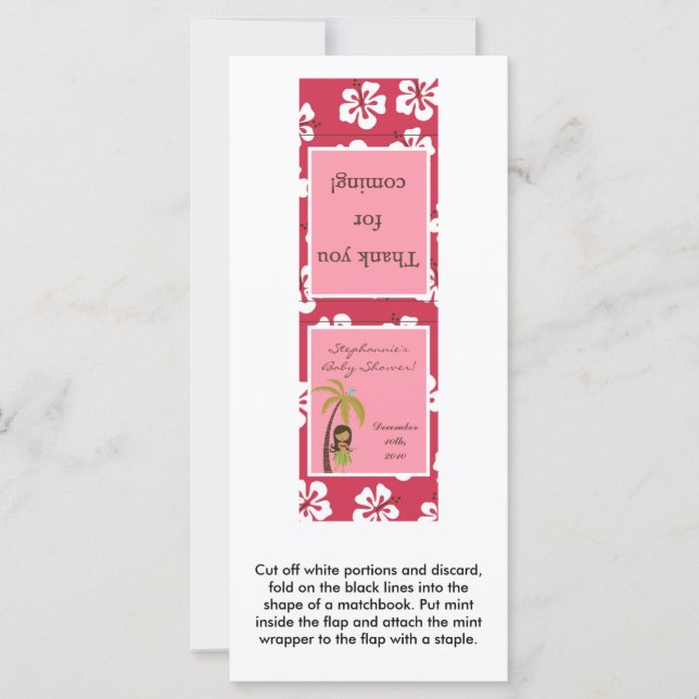 25 Mint Matchbooks Pink Hawaiian Luau Tropical (Front)