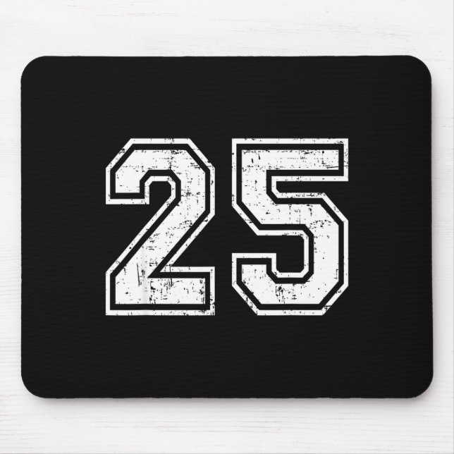 25 Number Twenty-five Team Srts Nge Varsity Matchi Mouse Mat (Front)