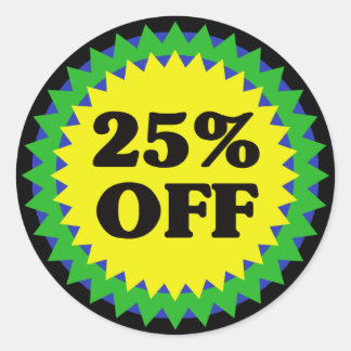 25% OFF RETAIL SALE STICKER