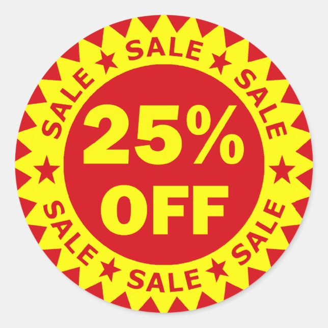 25% Off Retail Sale Stickers (Front)