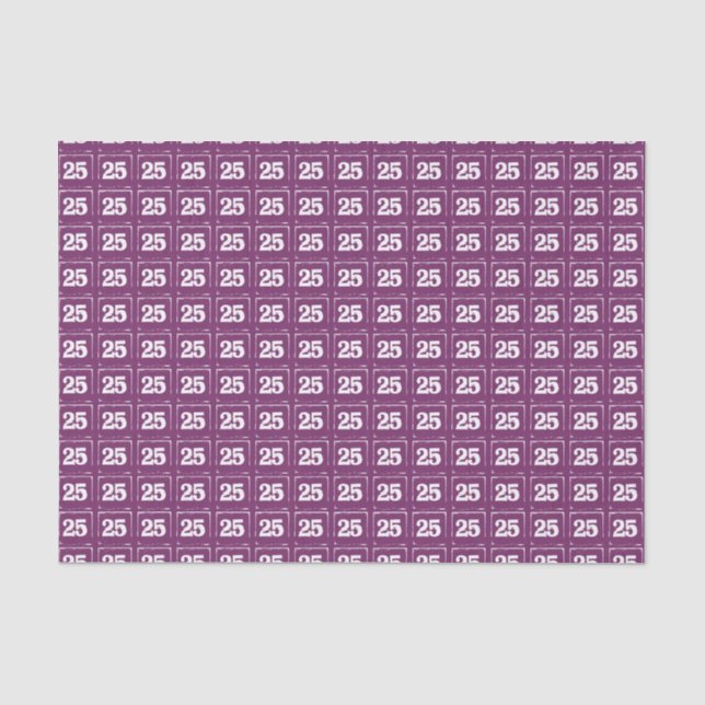 25 on Purple Tissue Paper (Front)