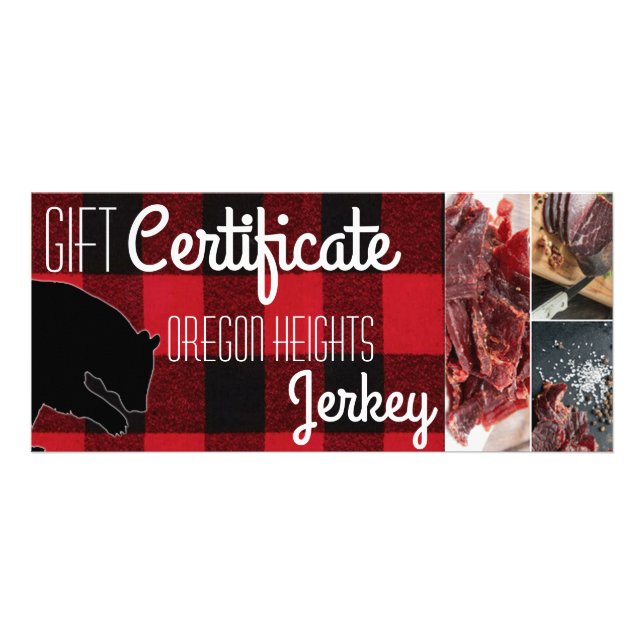 25 Pack Business Gift Certificate Red Buffalo Bear (Front)