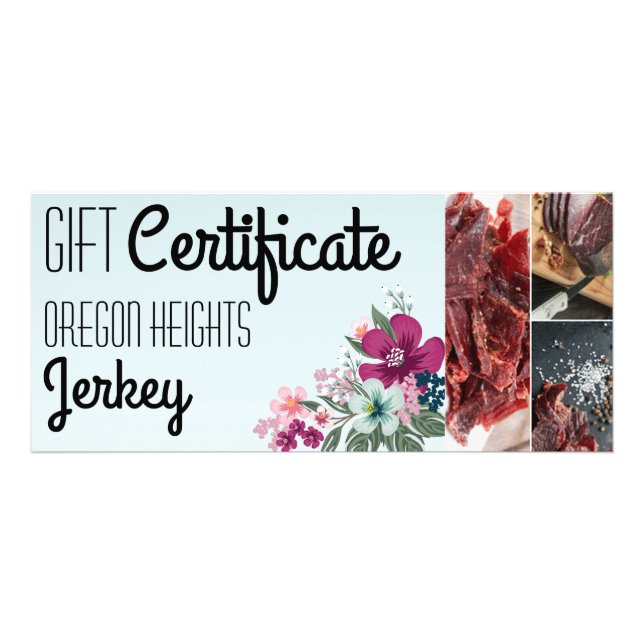 25 Pack Business Gift Certificate Tropical Flowers (Front)