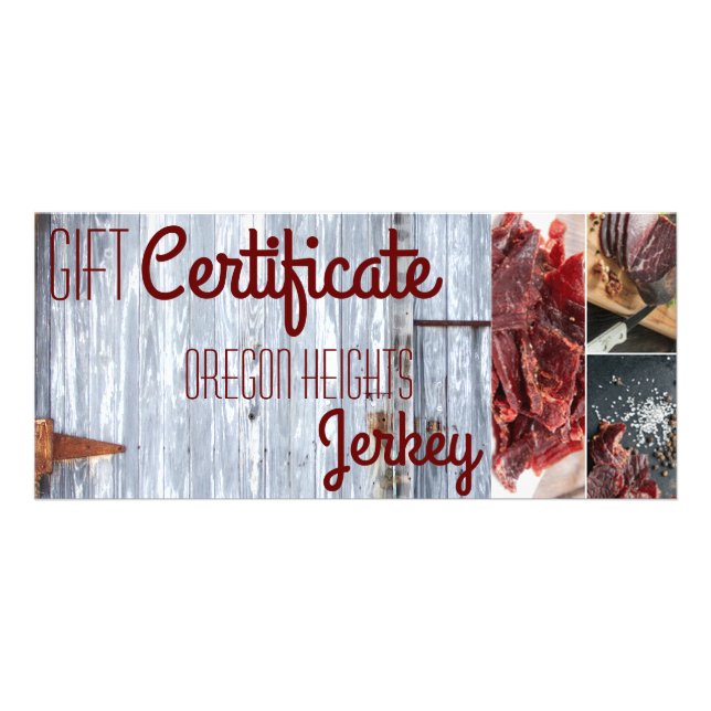 25 Pack Business Gift Certificate White Wash Wood (Front)