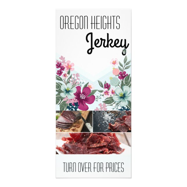 25 Pack Business Price List Tropical Flowers on Bl Rack Card (Front)