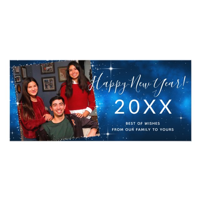 25 Pack Happy New Year Photo Cards | Modern Script (Front)