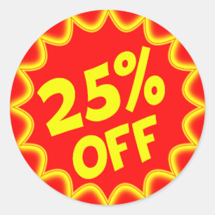 25 PERCENT OFF RETAIL LABEL
