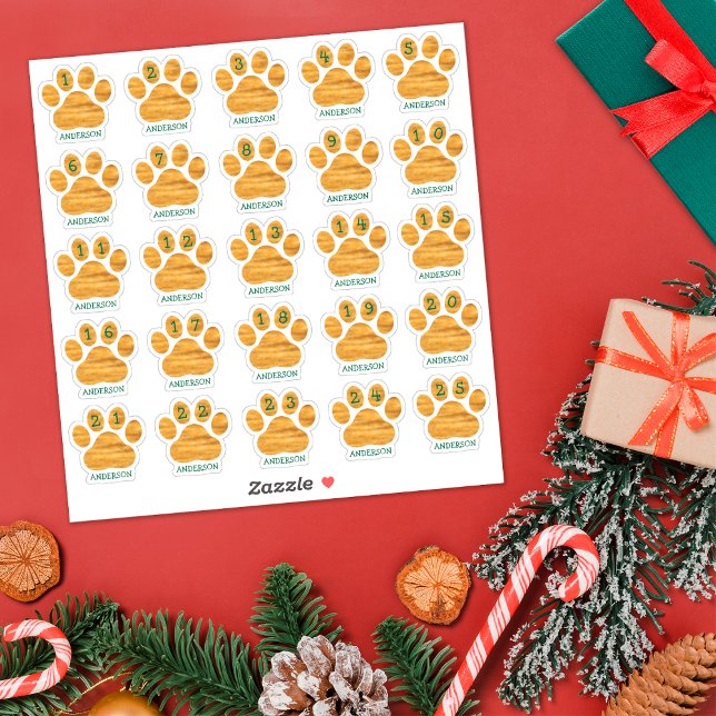 25 Personalised Days of December Dog Paw Advent  (Creator Uploaded)