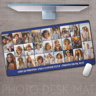 25 Photo Collage - Modern Minimal Grid Desk Mat