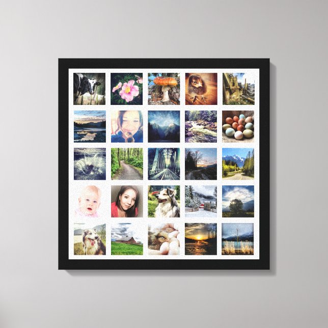 25 Photo Collage of Your Favourite Pictures Canvas Print (Front)