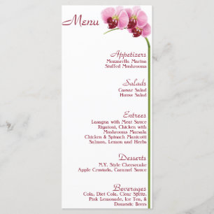 25 Purple Orchid Wedding Menu Tags