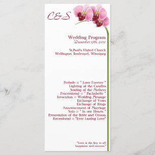 25 Purple Orchid Wedding Programs Programme