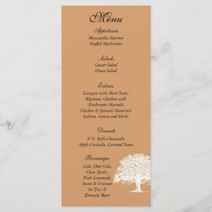 25 Spring Tree Brown/White Wedding Menu Tags