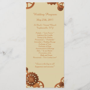 25 Steampunk Cogs and Gears Wedding Programs Programme