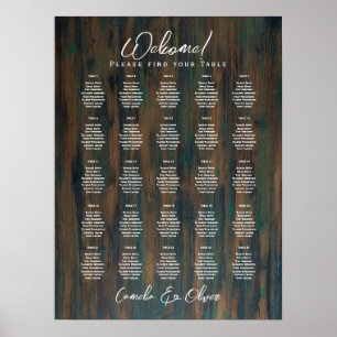 25 Table Elegant RUSTIC Fall Seating Charts