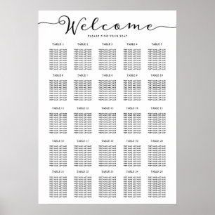 25 Table Seating Chart Find your Seat Welcome