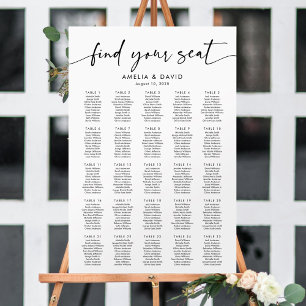 25 Tables Find Your Seat Seating Chart