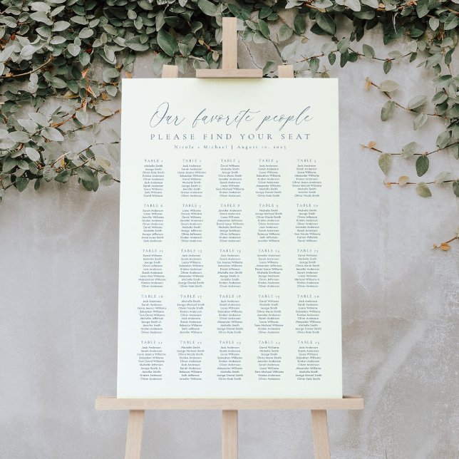 25 Tables Our Favourite People Seating Chart (Creator Uploaded)